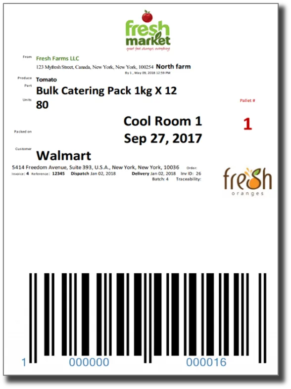 Fresh produce case label