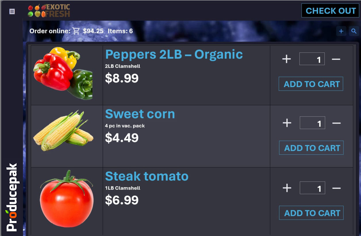 Fresh produce portal b2b b2c online shop
